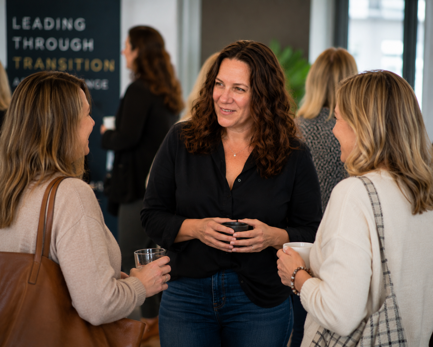 Sarah Hines connecting with attendees